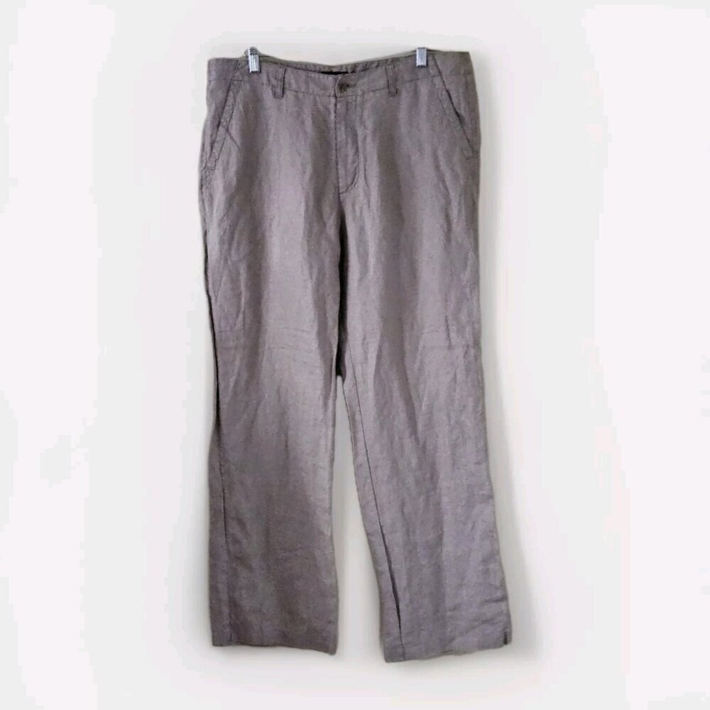 Linea Pants Mens 36R Beige Linen Pockets Classic Drawstrings Minimalist Preppy